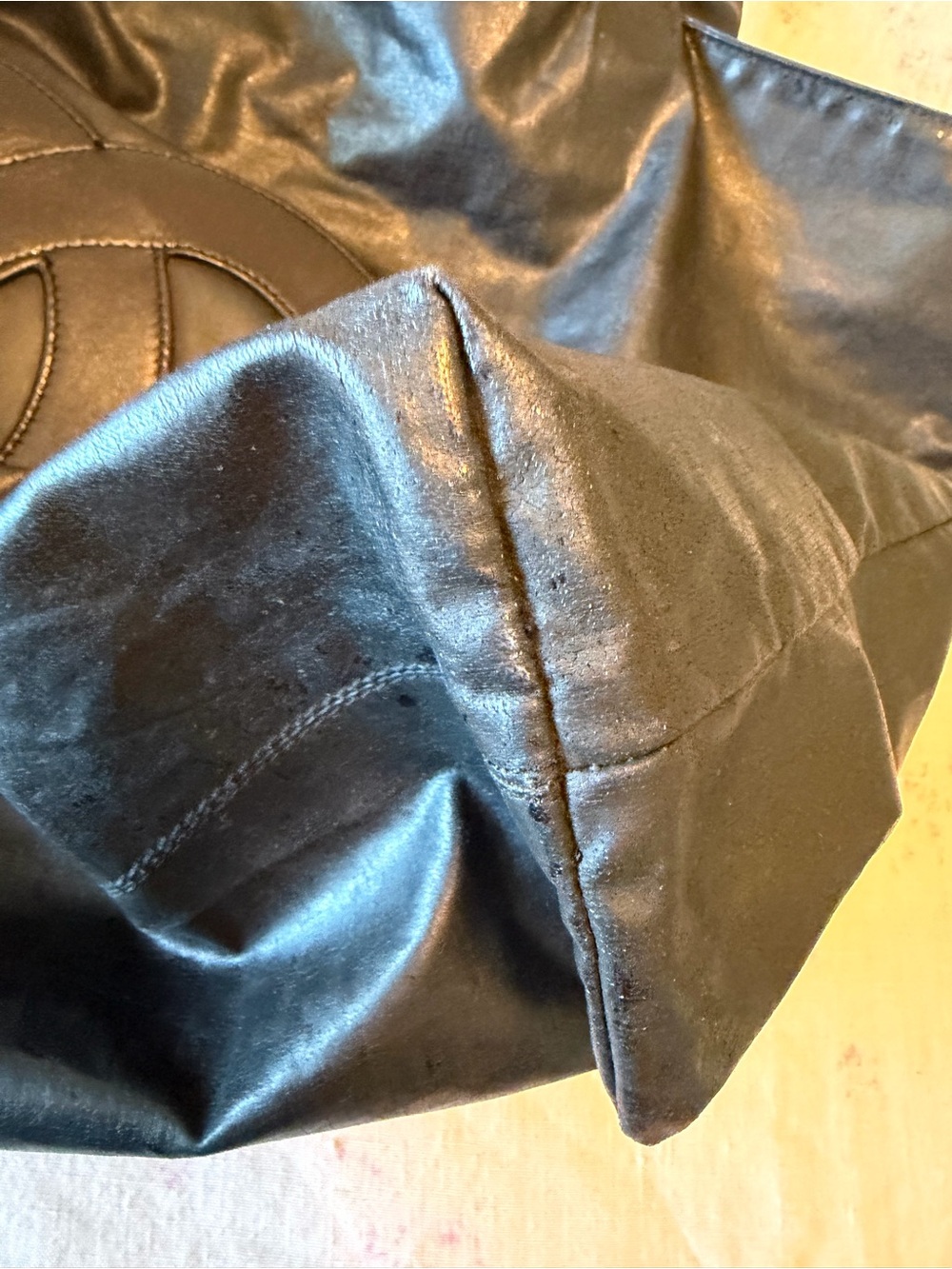Chanel Black coated canvas shoulder Tote Bag , vintage - Picture 10 of 14